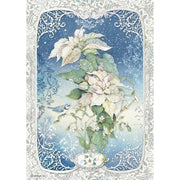 STAMPERIA A4 Rice Paper Poinsettia Winter Tales DFSA4493
